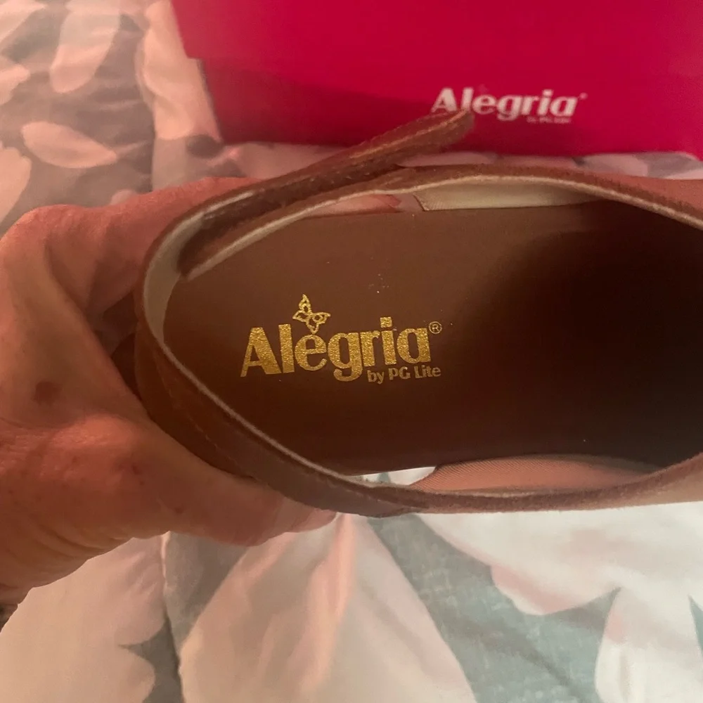 Alegria Rosie Brown Suede Wedge Shoes